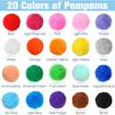 400 Pcs Multicolor Pom Poms for Crafts 1.5 Inch Fuzzy Craft Pompoms Balls for Family Classroom DIY Creative Christmas Decorations