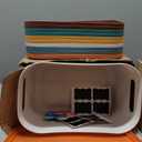 Thyle 12 Pack 7 Quarts Plastic Storage Bins for Storage with Lids Handles Colorful Stackable Desktop Box Bins with Label for Shelf Drawer,10 x 7 x 6 Inch (White)