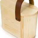 Wooden Step Stool for Adults with Handle  8 Inch Wood Step Stool for Kitchen Bathroom  Slim One Foot Stepping Stool Leather Handle  Non Slip Compact Portable Narrow Wooden Stepstool for Adult