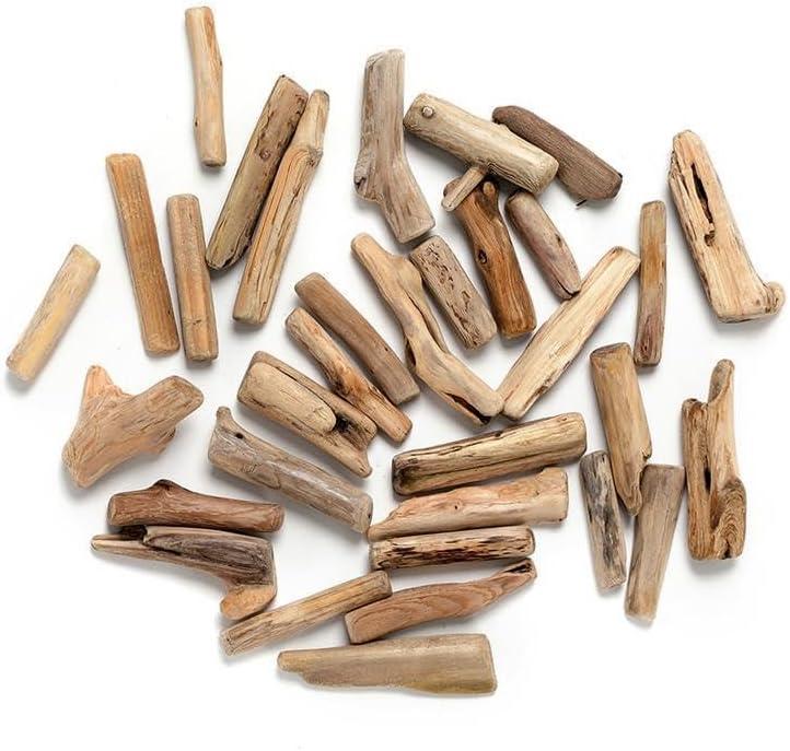 20 Pcs Wood Natural Driftwood Pieces Branch Slices Craft Sticks Beach Decor for Manufacture DIY Greeting Card Picture Frame,DIY Attachment,vase,Craft Sticks Craft Supplies