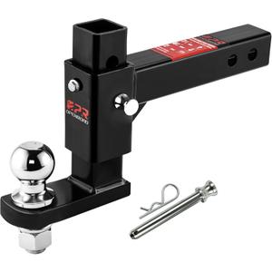 OPENROAD Adjustable Trailer Hitch Ball Mount Fits 2-Inch Receiver, 2 Ball 7500LBS, 6 7/8" Drop/ 5 1/2" Rise Drop Hitch, Hitch for Heavy Duty Truck with Stainless Steel Pins