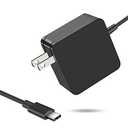 65W USB C Power Adapter, Fiattigear Type C Power PD Wall Fast Charger Compatible with Mac Book Pro, Dell Latitude, Lenovo, Huawei Matebook, HP Spectre, Acer Chromebook and Any Laptops or Smart Phones1