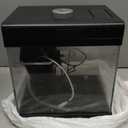 AQQA 3.7 Gallon Aquarium Starter Kit Small Glass Fish Tank with Filter and Light (10 Colors Adjustable) Desktop Self-Cleaning Betta Fish Tank Kit Office & Home Decor Idea (Black)