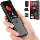 Anti-Spy Hidden Camera Detector - 6-in-1 GPS Tracker & Bug Detector, Signal Scanner, Rechargeable Privacy Protector for Solo Users/Hotel/Office/Home/Car with Intrusion Alert & SOS Flash Alert,Black