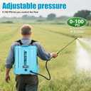 Battery Powered Backpack Sprayer 4.2 Gallon, 0-100 PSI Adjustable Pressure Garden Sprayer Compatible with 2pcs 2.0Ah 18V Battery, Electric Mixing Function, Telescope Wand, 8 Nozzles, Charger Included