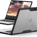 URBAN ARMOR GEAR UAG Designed for MacBook Air 15" Case 2023-2025 M2/M3/M4 (A3241 A3114 A2941) - Translucent Clear Rugged Tactile Grip Laptop Protective Cover, Plyo Ice/Black