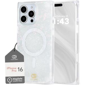Cocomii - Rectangle Case Compatible with iPhone 16 Pro - Compatible with MagSafe, Opalescent Pearl, Glitter Sparkle, Glossy, Magnetic Phone Case for iPhone 16 Pro 6.3 inch, Opal Nebula