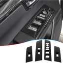 MUXEE 4pc Window Lift Switch Panel Cover Interior Decoration for Honda CRV CR-V 2023 2024 2025 2026 - ABS Carbon Fiber Sport Interior Accessories