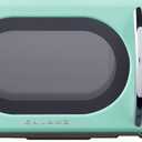 Galanz GLCMKA07GNR-07 Retro Microwave Oven, LED Lighting, Pull Handle Design, Child Lock, Surf Green, 0.7 cu ft