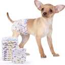 MICOOYO Disposable Dog Diapers Female, Doggie Diapers for Dogs Female, Super Absorbent Pet Diaper with Foam Tail Hole for Heat, Comfortable Puppy Diaper (Small, 50Count)
