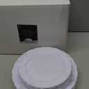 U-QE 100 Pieces White Plastic Plates - White Disposable Plates - Premium Hard Plastic Disposable Plates for Wedding and Party Use Including 50 Dinner Plates 10 '' & 50 Dessert Plates 7.5 ''