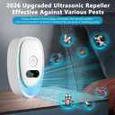 2026 Upgraded Ultrasonic Repeller & Insect Indoor Repeller, Pest Control Repeller, Mouse Repellent Indoor for Spider Bug Roach Rat Mice Insect Deterrent, Rodent Repellent Plug in, White - 6 Packs