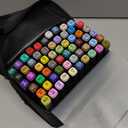 AnyMark Alcohol Markers, 60 Colors Dual Tip Art Coloring Markers Set for Adult Book Drawing Sketching Painting, Chisel & Fine, Black Penholder