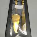 Cake Knife and Server Set for Wedding, Gold Cake Cutting Set, Elegant Cake Knives Cutter Set, Pie Pastry Servers, Birthday Bridal Quinceaera Gift (F-Crown)