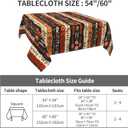 Colorful Tribal Square Table Cloth - Boho Tablecloth Ethnic Stripes Lines Native Art Table Cover for Party Picnic Kitchen Dining Decor (54" x 54" (Square))