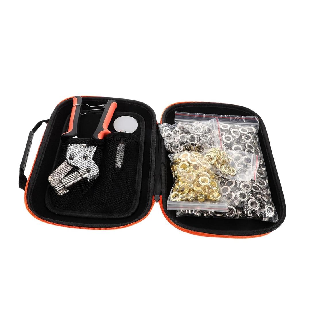 Complete Metal Eyelet Grommet Kit 1 Set of Professional Tools for Tarp Installation Craft Safety Handheld Pliers