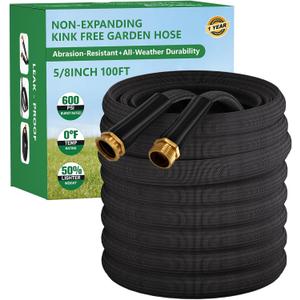 Garden Hose 100FT, Non-Expanding Water Hose Ultra Lightweight, Kink-Free, Burst-Resistant, Lead-Free, Durable & Flexible High-Pressure Hose for Yard, Lawn, Outdoor, Car Washing