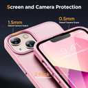 Miracase Magnetic for iPhone 13 Case 6.1 inch (Compatible with MagSafe)with 2X Screen Protectors Military-Grade Protection, Anti-Fingerprint Translucent Matte Phone Case Cover, Mes Pink