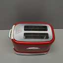 Nostalgia Retro Wide 2-Slice Toaster, Vintage Design With Crumb Tray, Cord Storage & 5 Toasting Levels, Red