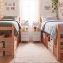Nuanchu Tall Nightstand for Dorm, Narrow Tall Dorm Nightstand College Girls
33.46 Inch Dorm Nightstand Dresser with 3 Drawers Wood Shelf, College Bedside Storage Cart, Small Spaces for Room Organizer