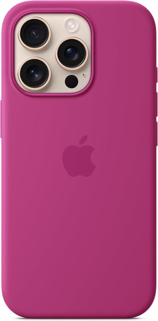 Apple iPhone 16 Pro Silicone Case with MagSafe and Camera Control: Lightweight Phone Case, Wireless Charging Compatible, Smooth Matte Finish; Fuchsia