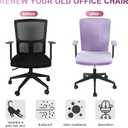 Tallew 4 Pcs Office Chair Covers Set Computer Universal Protective Stretchable Chair Seat Covers Desk Armrest Slipcovers Pads Office Cushion Backrest for Rotating(Purple)