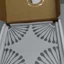 16-Sheet Peel and Stick Floor and Wall Tile, 9" x 9" Gray Stone Composite Self Adhesive Vinyl Flooring, Patterned Flower Groutable Backsplash Tile for Kitchen Bathroom Shower