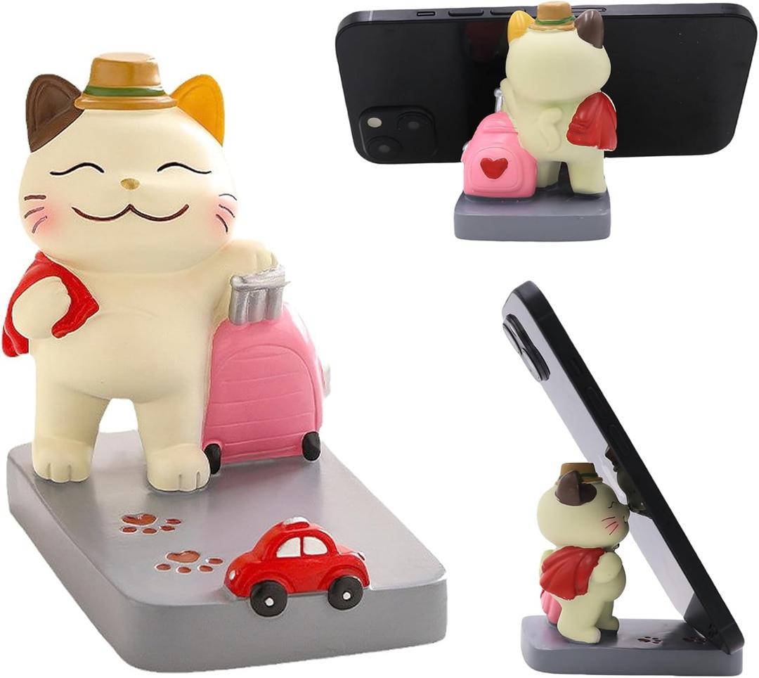 Cute Phone Holder Stand Desk Cartoon Animal Cat Cellphone Stand Mount Home Decoration Gift for Kids Women