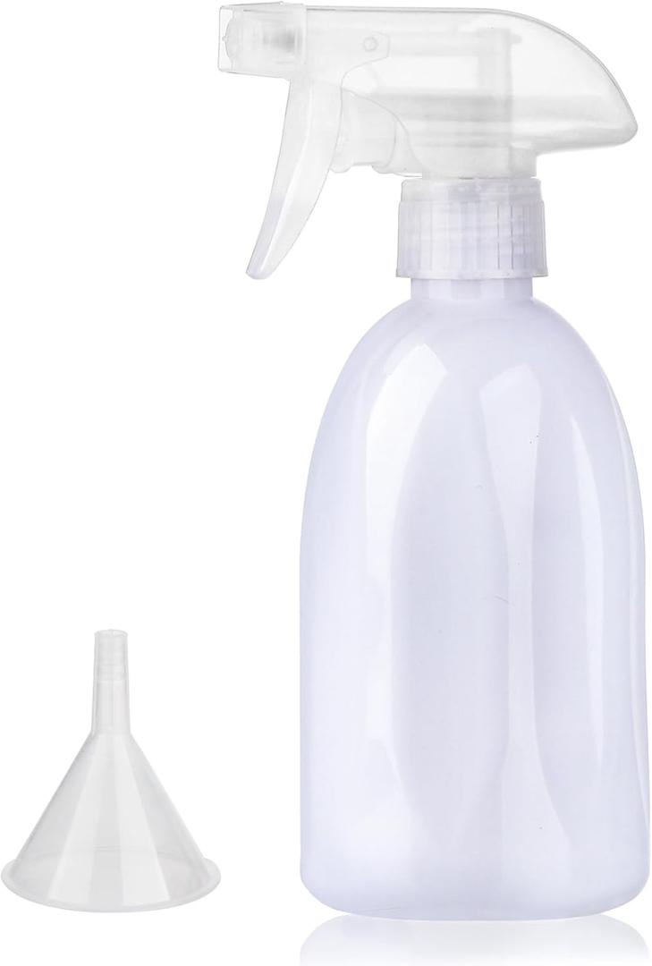 Bynccea Empty White Plastic Spray Bottles 13.5oz/400ml Adjustable Nozzle Mist/Stream Water Spray Bottle Heavy Duty Spraying Bottles Plant Mister Spray Bottle for Cleaning Solutions, Plants, Hair