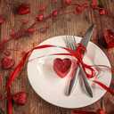 2 x Valentines Glitter Garland 4.5 ft Red Heart Berry Garland for Mantel Valentines Decorations for Spring Wedding Fireplace Table Centerpiece Party Decor