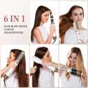 6 in 1 Hair Dryer Brush, Upgrade Detachable Blow Dryer Air Styler Wrap Curler, Hot Air Brush Curly Twist Curling Iron, Negative Ion Blow Dryer Hot Styler, Travel Hair Styling Tool