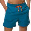 SILKWORLD Men's Swim Trunks Quick Dry Beach Shorts with Pockets, S