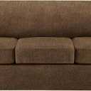 Jcones 4 Piece T Cushion Sofa Slipcovers Stretch Couch Cover Furniture Covers with 3 Individual T Cushion Covers, Machine Washable for Living Room (Chocolate, 3 Cushions)
