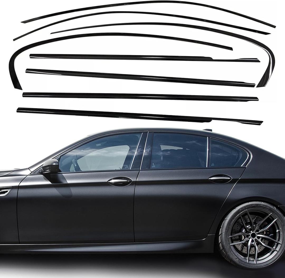 Stainless Steel Window Trim Chrome Delete for 2011-2016 BMW F10 528i 535i 550i Black Window Trim Blackout Kit