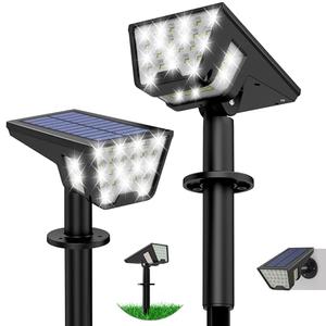 Latband Solar Spot Lights Outdoor IP65 Waterproof, 53 LEDs Solar Powered Garden Yard Lights Outdoor 3 Modes Landscape Spotlight Wall Light with Auto On/Off for Driveway Porch 2 Pack (Cool White)