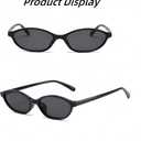 Tsctswk 2 Pack Retro Oval Sunglasses for Women,90s Chic Cat Eye Lightweight Trendy UV protection Sun Glasses for Womens (Black Frame/Grey Lens + Black Frame/Grey Lens)