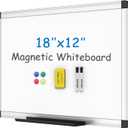 VIZ-PRO Magnetic Whiteboard/Dry Erase Board, 18 X 12 Inches, Includes 1 Eraser & 2 Markers & 4 Magnets
