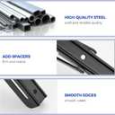 Ravinte 2 Pack 8 Inch Folding Shelf Brackets  Matte Black, Heavy Duty Collapsible Brackets for Tables and Benches  Space-Saving Design