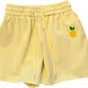 SOLY HUX Women's Sweat Shorts Summer Drawstring Elastic Waist Workout Running Shorts Lounge Short Pants (Yellow, M)