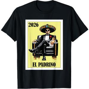 Funny Mexican Baptism Padrino Proposal 2026 - El Padrino T-Shirt, Black, L