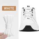 2 x UamGlsob 2 Pairs Oval Shoe Laces for New Balance Sneaker, 1/4"(6mm) Shoelaces Strings Replacement for Lace-up Walking Running (White)