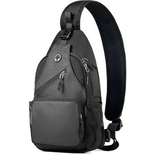 Sling Bag Crossbody Bag Cross Body Backpack Travel Hiking Daypack (Black)