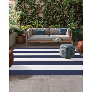 Outdoor Rug 100%polypropylene Room essentials Navy stripe 4ftx6ft