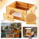 Juexica 10 Frame Deep Brood Bee Hive Box, Langstroth Beehive with Transparent Acrylic Windows, Bee Box Dipped in 100% Beeswax (Unassembled)