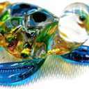 Hand Blown Sea Creature Glass Miniature 1 Piece Colorful Turtle Figurine Art Collectible Decor