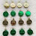 St. Patrick's Day Ornaments Set - 30 Pcs Shamrock & Top Hat Decorations with Pre-Attached Hanging Strings for Easy Setup - Green & Gold Holiday Decor (Round Shamrocks)