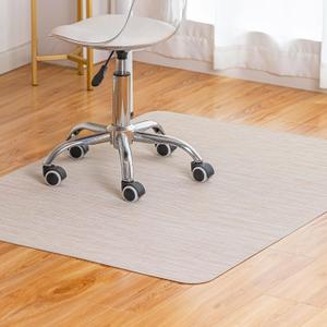Office Chair Mat for Hardwood Floor Under Desk Computer Rolling Chair Mat for Wood/Tile Floor Non-Slip Heavy Duty Desk Rug PVC Plastic Hard Floor Protector 36" x 48" (Parchment)