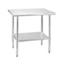 Hally Stainless Steel Table for Prep & Work 24 x 36 Inches, NSF Commercial Heavy Duty Table with Undershelf and Galvanized Legs for Restaurant, Home and Hotel