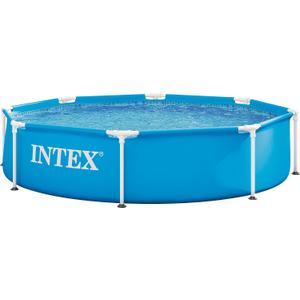 INTEX 28205EH Metal Frame Above Ground Swimming Pool: 8ft x 20in Puncture-Resistant Material Easy Assemble Rust Resistant 483 Gallon Capacity
