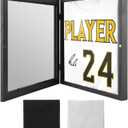 13" x 13" T Shirt Display Frame, Jersey Shadow Box T-Shirt Picture Frame, Wall Mount or Desktop Display Case for Jerseys, Memorabilia, Artwork & Certificates(COLOR:Black)